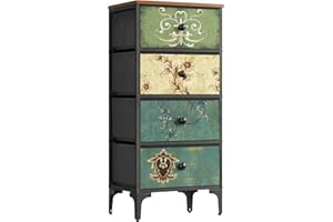LYNCOHOME Chest of Drawers, Slim Bedroom Furniture with 4 Drawers, Storage Unit for Hallway, Living Room, Entryway, Nursery