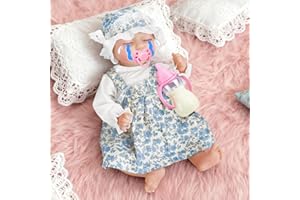 JONRRYIN Bambole Reborn con Sensore di Gravità, 43cm Bambole Reborn Interattive per Bambine, che Respirano, Piangono e Ridono, Ideali dai 3 Anni in su (Blu)