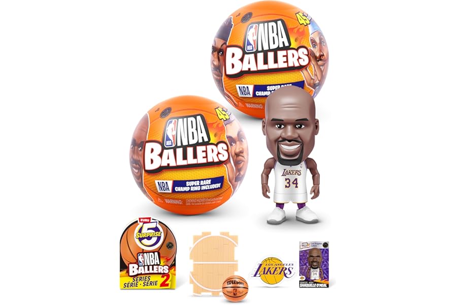 5 Surprise NBA Ballers Series 2 by ZURU, Licensed NBA Collectible, Surprise Unboxing Basketball Collectible Sports Toy For Boys, Ages 3 and up (2 capsules)