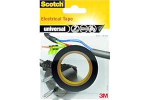 SCOTCHBLUE Scotch 4401BLA Nastro Isolante in PVC, Nero, 15 mm x 10 m