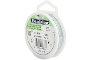 Beadalon JW02W-0 - Producto para la fabricación de bisutería, 0,015"(0,38 mm), Color Blanco