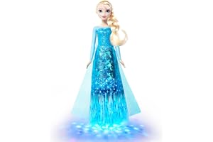 Mattel Disney Frozen sjungande Elsa-docka med ljus | Rörlig modedocka som sjunger på engelska, franska, italienska och tyska