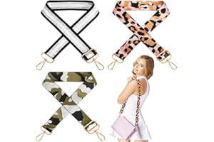 HEILOK 3 Stück Taschengurt 3.8cm Breit Schulterriemen für Taschen, 73-130cm Verstellbar Handtasche Schultergurt Ersatz Tragegurt Umhängegurt für Taschen Handtaschen (Leoparden Streifen Stil)