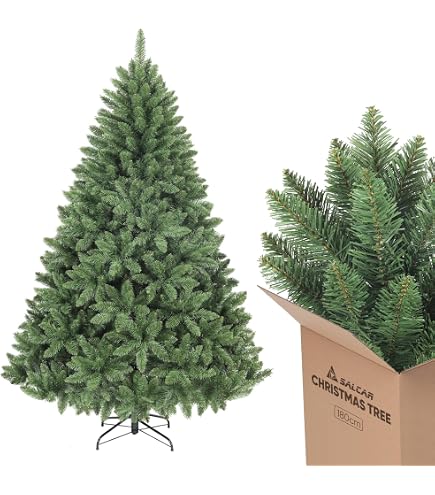 Albero Di Natale Artificiale RELAX4LIFE - 150/180/225 Cm, Rami Fitti, Verde Realistico, Base In Metallo