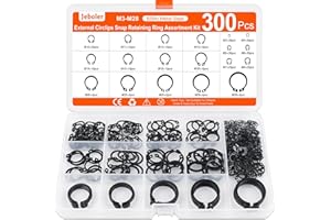 Jeboler 300 Sicherungsring Set, Ø 3-28 mm E-Clips Sprengring Seegering Sortiment, Externes C-Clips Sicherungsscheiben Innen Spannring Klemmring Geteilte Schnallen Unterlegscheiben für Wellen