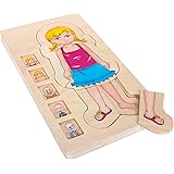 small foot Puzzle "Anatomie Mädchen" aus Holz, lehrreiches Puzzle, 29-tlg. mit fünf Lagen, ab 4 Jahren, 5814