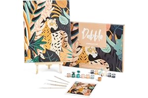 Dabble Malen-nach-Zahlen Kit - Malen nach Zahlen für erwachsene Anfänger mit Leinwandrahmen, Malset für Erwachsene, Blumen Design