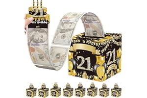 POPOYU 21st Birthday Money Box Cash Gift Pull,Money Pull Out Gift Box 21st Birthday Money Presentation Box for Cash Gifts,Funny Money Pull Box Money Gift Box for Men Women Adults Birthday Gifts