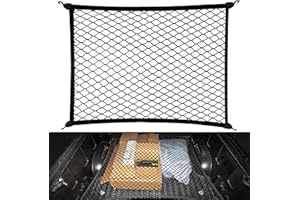 HOVIN Kofferraumnetz Gepäcknetz Auto Netz 80x60cm Kofferraum Netz Erstreckt Sich auf 160x120cm Gepäcknetz Auto, mit 4 Haken, Elastisch Kofferraum Netz