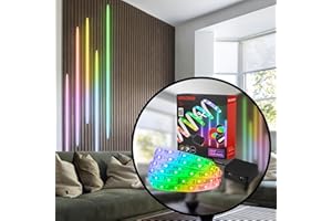 BRILONER - Pimp your Panel LED Strip Starterset, RGB bunte Lichtfarben, Fernbedienung, Streifen, Leiste, Zimmer Deko, Band, Zubehör Akustikpaneele, Lichtleiste, Lichtband, 2,6m, Weiß
