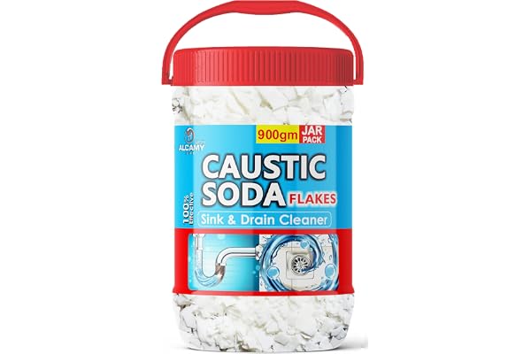 AAAL Caustic Soda Flakes 900 GM For Soap Making, Drain Cleaning, Chimney Cleaner & Drain Cleaner Soap Making Flakes 900 GM