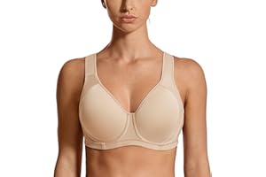 SYROKAN Sujetador Deportivo Alto Impacto X-Back Tallas Grandes Cómodo para Mujer