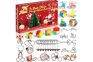 AFOXON Brain Teaser Advent Calendar 2025 for Kids Adults, 24 Days Of Metal Wire Puzzles Countdown To Christmas Calendar,Fidget toys Gift for Adults Teens (Red)