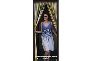 HOLLAND PLASTICS ORIGINAL BRAND Heavy Duty Bug Blind,Strip Blind/Fly Blind-100cm/One metre wide- Complete with self adhesive fitting hooks for Plastic Door frames- (YELLOW & WHITE)