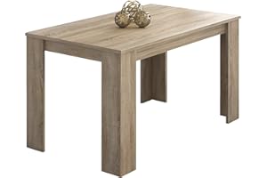 duehome | Mesa Comedor, Mesa Fija, Modelo Berta, Acabado Color Cambria, Medidas: 140 cm (Largo) x 80 cm (Ancho) x 75 cm (Alto)
