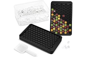 KICHLY 3 Cubiteras esféricas - Cubitera para congelador - Sin BPA - Ideal para enfriar cócteles, whisky, café. Fácil extracción (Black, 104)