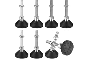 YiliYa 8 Pezzi Piedini per Mobili Regolabili, Ø40mm Piedini Pegolabili m8 x 50mm, Piedini in Gomma con Vite, Piedini per Mobili Domestici, Attrezzature per Fitness, Dispositivi Meccanici