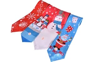 Albert Austin Musical Christmas Tie With Themed Design for Men and Ladies - Fancy Parties, Novelty Secret Santa, Snowman Soft Silk Tie With Simple Button Song (Any Random Design)