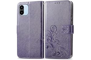 RankOne Funda de Cuero para Redmi A1 / Redmi A2 (6.52" Inches), Carcasa Wallet con 3 Ranuras para Tarjetas 1 Bolsillo para Monedas - Morado Oscuro