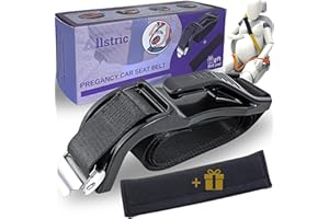 Allstric® Ceinture voiture femme enceinte homologuée + coussin. Ceinture de sécurité confortable et réglable pour grossesse. Adaptée à tous les véhicules. Protection optimale pour maman et bébé