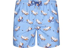 Blue coast yachting Costume da Bagno per Bambino e Padre Misto Stampato e Asciugatura Rapida