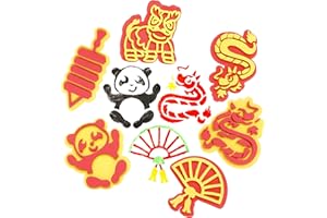 Baker Ross Chinese New Year Foam Stampers - Pack of 10, Chinese New Year Craft Kit, Crafts for Kids (AX860)