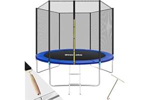 tectake® Trampoline de Jardin Extérieur Trampoline Rond avec Échelle, Filet de Protection & Tour rembourré, Enfants Adultes Certifié GS pour Une Sécurité Maximale - Diverses Tailles