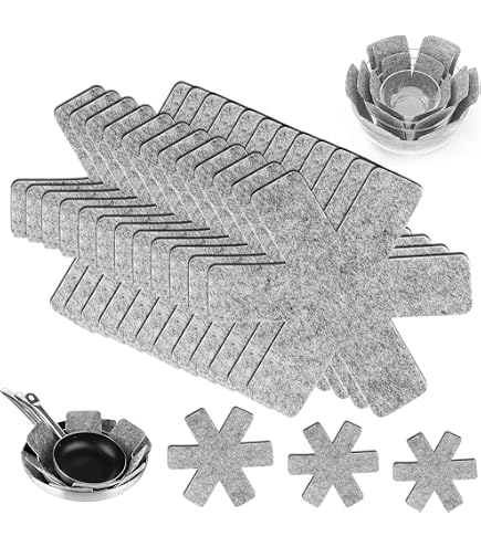 Set Van 15 Pannenbeschermers Van Vilt - 3 Maten Antislip & Hittebestendig