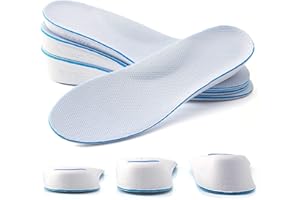 XINIFOOT Höhenvergrößerung Einlegesohle Fußgewölbeunterstützung Atmungsaktive Schuheinlagen Fersenhebereinsätze Elevatorische Einlegesohlen für Herren