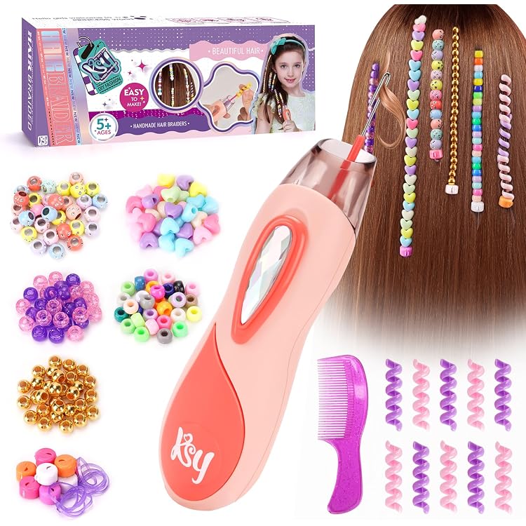 OSDUE Machine à Tresser Les Cheveux Automatique Pour Fille - Avec Perles Colorées - Cadeau Créatif Pour Enfants 5 Ans Et Plus - 9