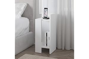 ‎HOCUS PICUS HOCUS PICUS | Elos Holz Nachttisch | Nachtschrank, Beisteltisch, Bett Tisch, Nachttische für Schlafzimmer, Wohnzimmer | 18 mm Dickes Holz | 25 x 60 x 27 cm | Weiß | Rechts