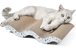 Conlun Drapak dla kota, kartonowe drapaki dla kotów z wysokiej jakości teksturami, zakrzywiony kształt, dwustronny, trwała podkładka do drapania (duży - góra)