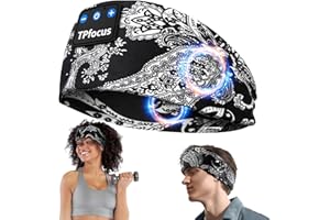 TPfocus Auriculares para Dormire Auriculares Bluetooth5.4 Regalo Hombre y Mujer,Sonno Banda Deportiva Inalámbrico Recargable para Correr,Viajes y Relax(Negro clásico)