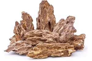 FISCAPE 6 Pieces Natural Dragon Stone 15.5 to 20.5 cm Aquarium Rocks for Aquascaping Aquarium Landscaping Terrariums Fish Tank Decoration Vivariums Reptile Amphibian Enclosures