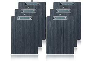 GUOKOFF A5 Portablocco di Legno, 6 Pezzi Legno Portablocco Clipboard, Portablocco con Ferma-documenti, Legno Clipboard Appunti Di Legno, Porta Pad Lavagna Da Scrittura, Nero