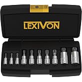 LEXIVON XZN Triple Square Spline Tip Socket Set, Premium S2 Alloy Steel | | Premium S2 Alloy Steel, 10 Piece European Style S
