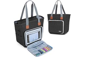 Luxja Bible Bag with Multiple Pockets, Bible Case Tote for Women, Black