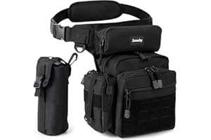 Jueachy Tactical Drop Leg Bag Motorbike Leg Bag Multifunctional Thigh Bag Motorcycle Military Hip Bag Hiking Waist Pack with Water Bottle Pouch for Motorcycling Hiking Traveling Fishing Camping