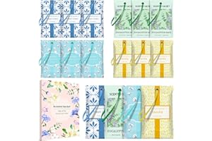 ‎SCENTORINI SCENTORINI Duftsäckchen, 16 Stück, Baumwolle, Leinen, Eukalyptus Salbei, Vanille Duftsachets für Kleiderschrank, Schubladen, Schränke, Raumduft, Beseitigung von Gerüchen