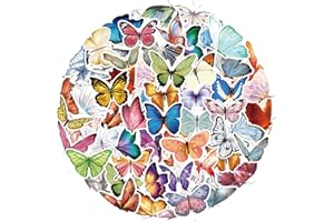 ‎HIBARBY Schmetterling Sticker Set 50 Stück, Graffiti Wasserdichte Vinyl Cute Butterfly Aufkleber für Laptop, Wasserflasche, Reisekoffer, Handyhülle, iPad, Tagebuch, Scrapbook, Kinder Jugendliche