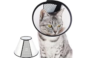 SUQ Haustier Kegel Einstellbar Halskrause, Halskrause für Haustiere, Haustiere Kunststoff Elisabethanischer Kragen Schutzkragen, Anti-Beißen Lecken Sicherheit Halsabdeckung für Katzen(26-33cm)