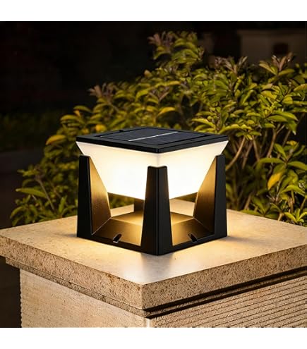 Square Fence Outdoor Post Lamp Courtyard Door Column Light Outside Rainproof Aluminum Garden Pillar Light Landscape Villa Porch Decor Wall Stigma Lantern E27 Pedestal Light Gate Bollard Pillar Light