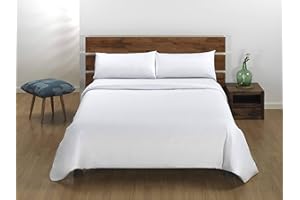 Sibiles - Juego 2 Piezas de Funda Nórdica Blanca Hotel de PoliAlgodón con Funda Almohada (Cama 150)