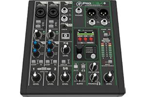 Mackie ProFX6v3+ - Mixeur analogique 6 canaux pour l'enregistrement de qualité studio et le streaming live avec effets améliorés, modes d'enregistrement USB et Bluetooth®