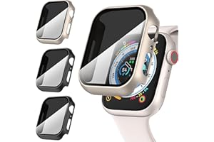 Diruite 3-Pack Prywatności Ochraniacz Ekranu do Apple Watch Series 8/7/6/5/4/SE 2/SE Etui,Twardy PC+Hartowane Szkło Antyszpieg Screen Protector do Apple Watch 45mm 44mm 41mm 40mm Ochrona Case
