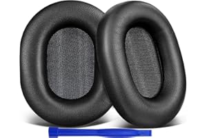 SOULWIT jagnię wymienne poduszki nauszniki do Sony WH-1000XM5 (WH1000XM5) Słuchawki z redukcją szumów,Poduszki nauszne z pianką izolującą hałas, o zwiększonej grubości —Brilliant Czarny