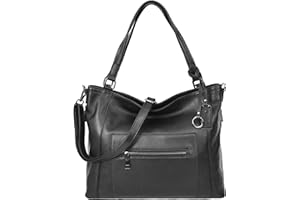 HOUSE OF LEATHER Womens Real Leather Handbag Tote Shoulder Bag Evelyn