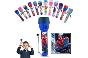 SRV Hub Antorcha Spiderman Grande de 16 Cm, Linterna LED de Diseño Impermeable, Regalo para Niños, Luz Nocturna de Plástico para Camping y Emergencias | Baterias incluidas (Spider-Man)