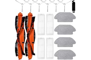 HoHumoca Accesorios Recambio para Xiaomi Mi Robot Vacuum Mop 2S/ Mop Pro/Mop P/ STYJ02YM, Recambio para Xiaomi Robot Vacuum S12/ S10 EU, 2 Cepillo Principal, 4 Filtro HEPA, 4 Mopas, 6 Cepillo Lateral