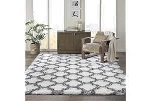 N / A Area Rugs Soft Living Room Carpets Anti Slip Fluffy Rugs Shaggy Floor Mats Large for Hallway Bedroom(White, 120 * 160cm)
